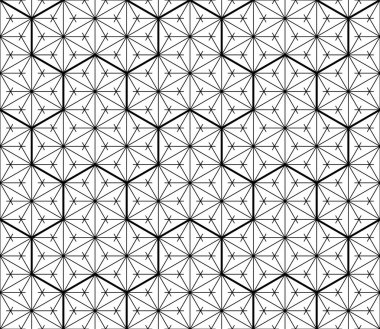 Sorunsuz geleneksel Japon geometrik süs. Siyah ve beyaz.