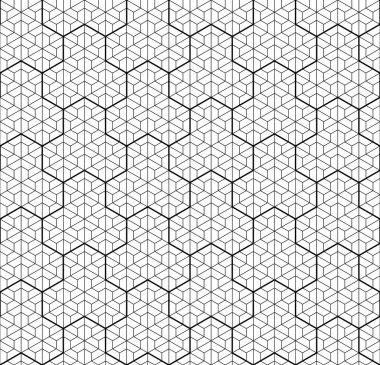 Sorunsuz geleneksel Japon geometrik süs. Siyah ve beyaz.