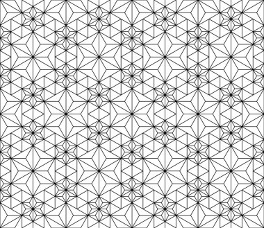 Seamless modeli Japon geometrik süsleme dayalı. Siyah ve beyaz.