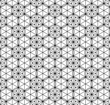 Seamless modeli Japon geometrik süsleme dayalı. Siyah ve beyaz.