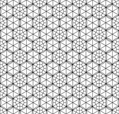 Seamless modeli Japon geometrik süsleme dayalı. Siyah ve beyaz.