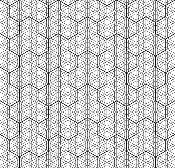 Sömlös traditionella japanska geometriska prydnad. Svart och vitt. — Stock vektor