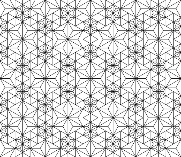 Naadloze patroon gebaseerd op de Japanse geometrische sieraad. Zwart-wit. — Stockvector