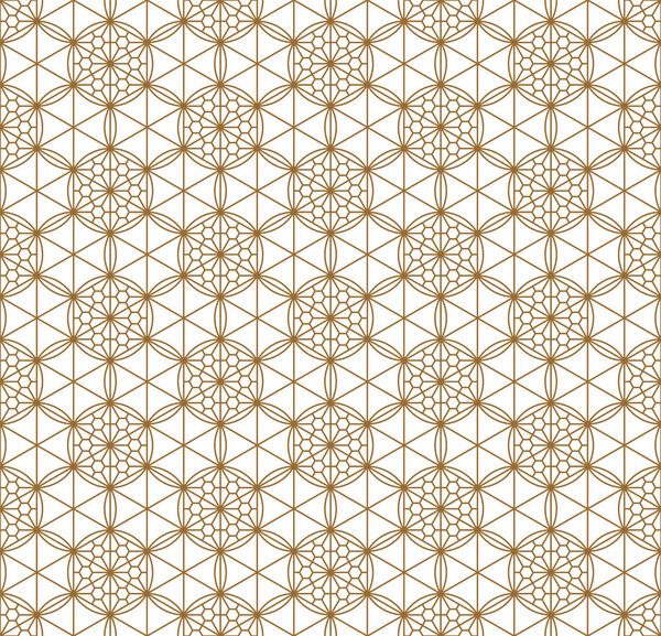 Seamless japanese pattern shoji kumiko in golden.