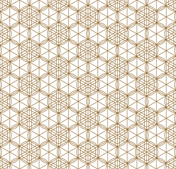 Seamless japanese pattern shoji kumiko in golden.
