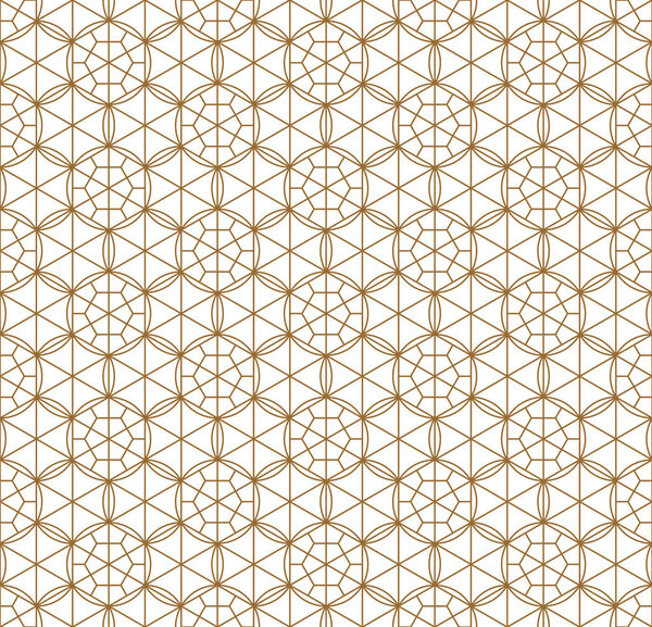 Seamless japanese pattern shoji kumiko in golden.