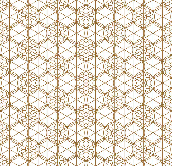 Seamless japanese pattern shoji kumiko in golden.