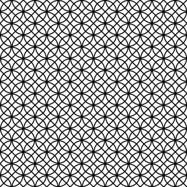 Japon süs eşyası Kumiko 'ya dayanan kusursuz desen. Siyah ve Beyaz..