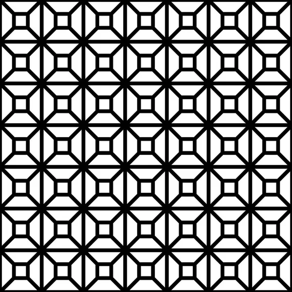Sömlöst mönster baserat på japansk prydnad Kumiko.Svart och vitt. — Stock vektor
