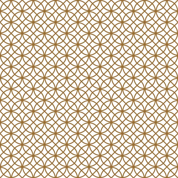 Seamless pattern based on Japanese ornament Kumiko.Golden color. — Stock Vector