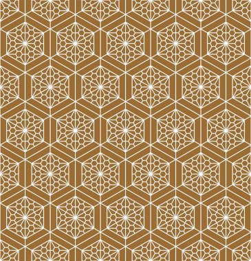 Sorunsuz geleneksel Japon süs. Altın rengi arka plan. Beyaz çizgiler.