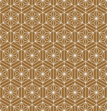 Sorunsuz geleneksel Japon süs. Altın rengi arka plan. Beyaz çizgiler.