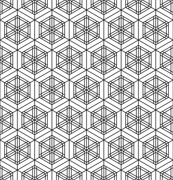 W oparciu o japoński ornament geometryczny wzór. Czarno-białe. — Wektor stockowy