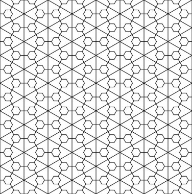 Japon süs eşyası Kumiko 'ya dayanan kusursuz desen. Siyah ve Beyaz..