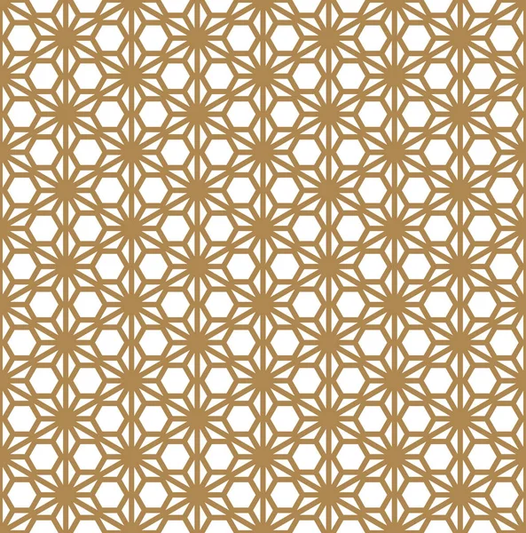 Bezszwowy wzór oparty na ornament Kumiko. Golden linii kolorów. — Wektor stockowy