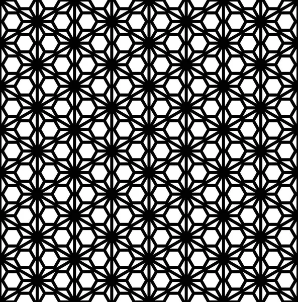 Modello senza cuciture basato su ornamento linee di colore Kumiko.Black . — Vettoriale Stock