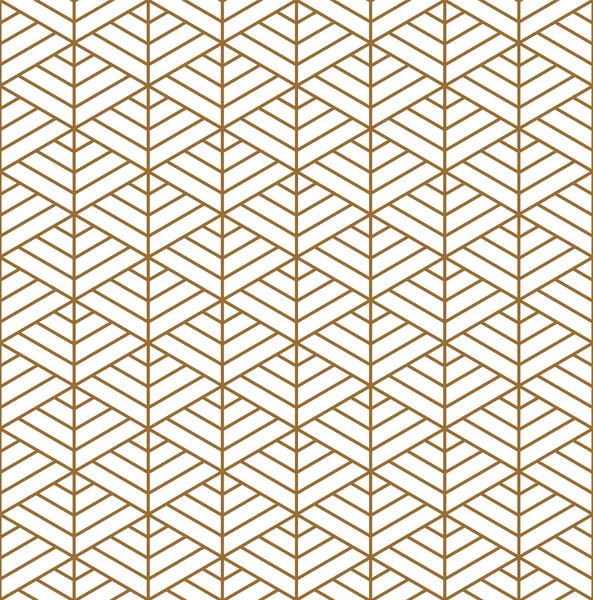 Sömlös traditionella japanska ornament Kumiko.Golden färg linjer. — Stock vektor
