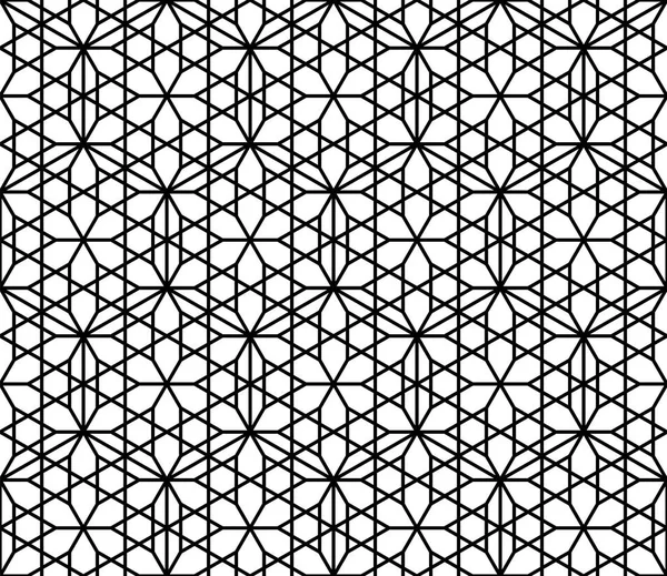 シームレスな日本の幾何学オーナメント久美子黒と白. — ストックベクタ