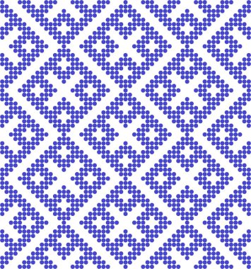 Mavi çevrelerde geleneksel Rus ve Slav süsleme.