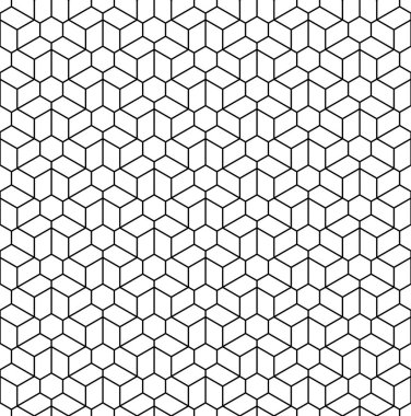 Siyah ve beyaz basit dikişsiz geometrik süs. Ortalama kalınlık çizgileri.