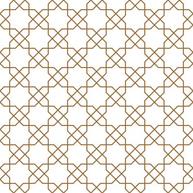 Kahverengi renklerde kusursuz Arap geometrik süsü.