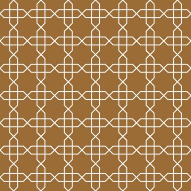 Kahverengi renklerde kusursuz Arap geometrik süsü.