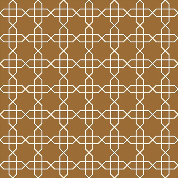 Sömlös arabisk geometrisk prydnad i brun färg. — Stock vektor