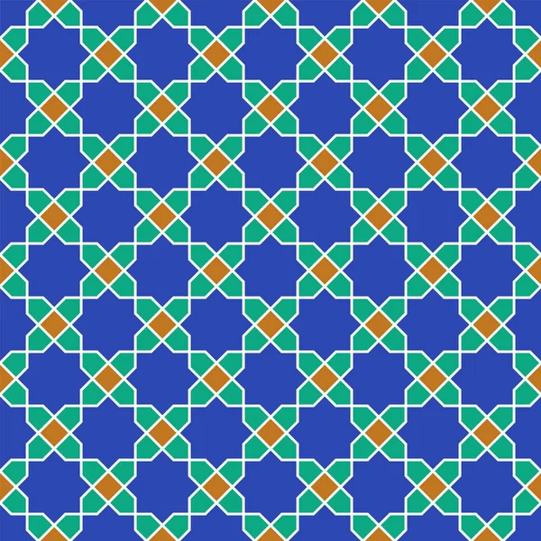 Adorno Geométrico Árabe Sin Costuras Basado Arte Árabe Tradicional Mosaico — Vector de stock