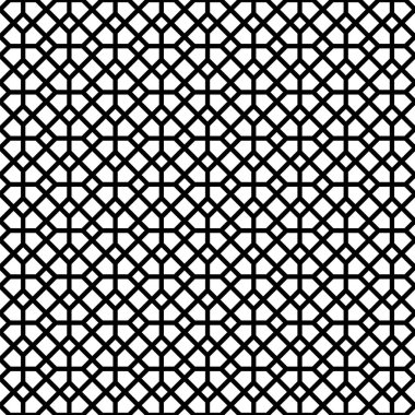 Dikişsiz vektör. Siyah renk çizgilerinde geometrik süs.