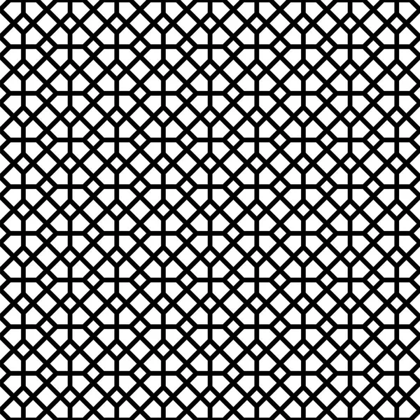 シームレスなベクトル。黒い色の線の幾何学的な装飾. — ストックベクタ