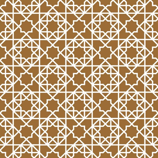 Naadloze Arabische geometrische ornament in bruine kleur. — Stockvector