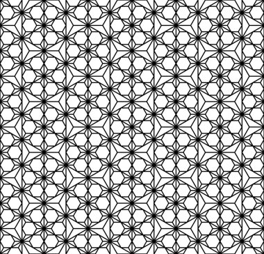 Sorunsuz geleneksel Japon geometrik süs. Siyah ve beyaz.