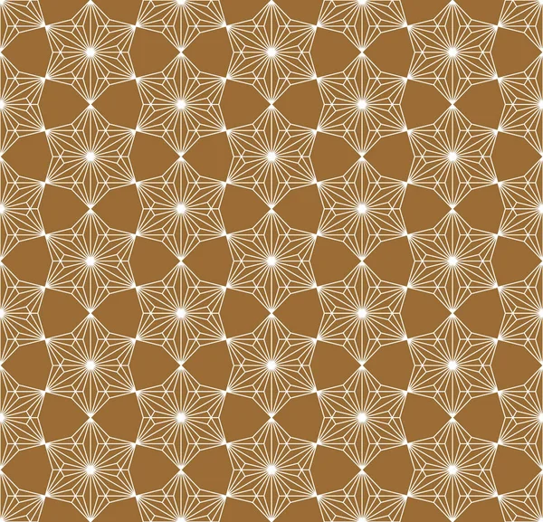 Adorno tradicional japonés sin costuras. Fondo dorado del color. Líneas blancas . — Vector de stock