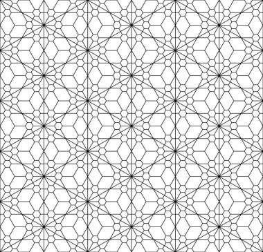 Sorunsuz geleneksel Japon geometrik süs. Siyah ve beyaz.