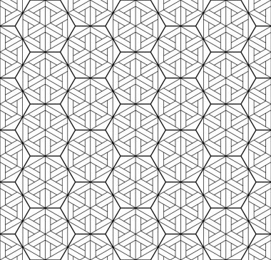 Sorunsuz geleneksel Japon geometrik süs. Siyah ve beyaz.