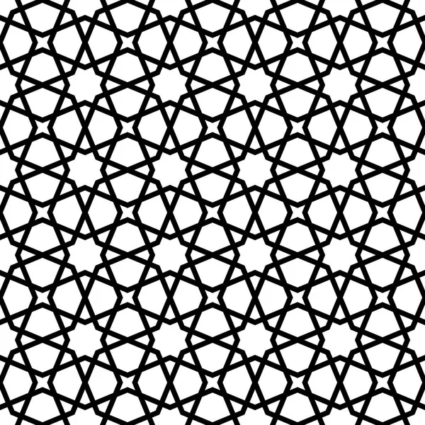 白と黒のシームレスなアラビア語の幾何学的な飾り. — ストックベクタ