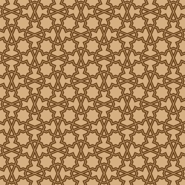 Kahverengi renk çizgilerinde dikişsiz geometrik süs.