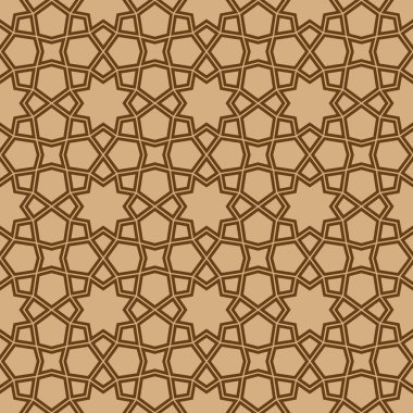 Kahverengi renk çizgilerinde dikişsiz geometrik süs.