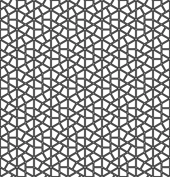 Ornement géométrique sans couture en lignes de couleurs noires . — Image vectorielle