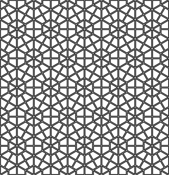 Siyah renk çizgilerinde dikişsiz geometrik süs.