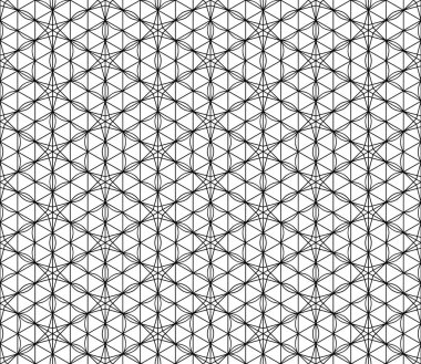 Seamless modeli Japon geometrik süsleme dayalı. Siyah ve beyaz.