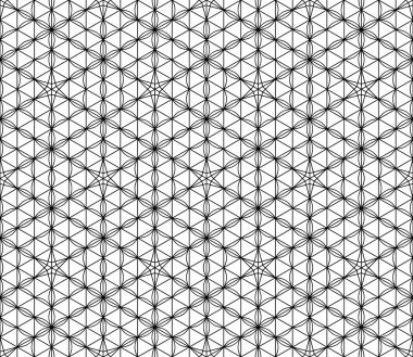 Seamless modeli Japon geometrik süsleme dayalı. Siyah ve beyaz.