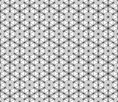 Seamless modeli Japon geometrik süsleme dayalı. Siyah ve beyaz.