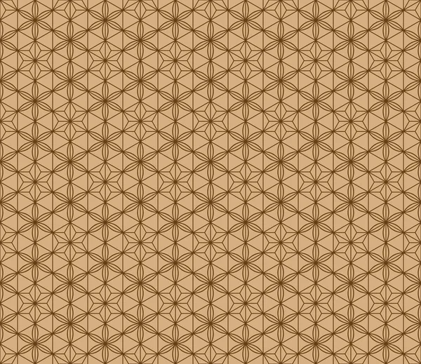 Seamless japanese pattern shoji kumiko in golden. — Stock Vector