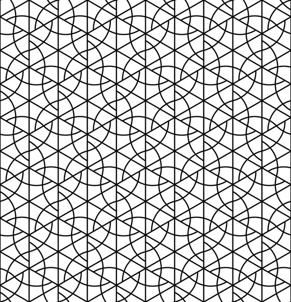 日本の久美子の装飾に触発されたシームレスな幾何学的パターン。ブラックホワイト. — ストックベクタ