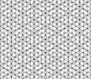 Seamless modeli Japon geometrik süsleme dayalı. Siyah ve beyaz.