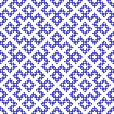 Geleneksel Rus ve slav süsü. Mavi dairelerle.