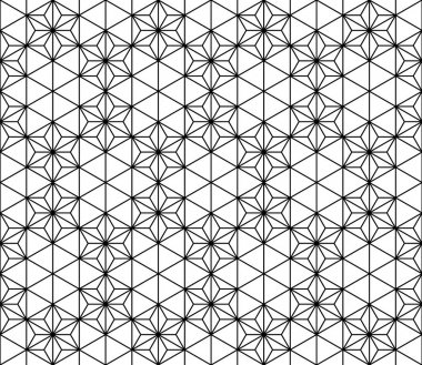 Sorunsuz geleneksel Japon geometrik süs. Siyah ve beyaz.