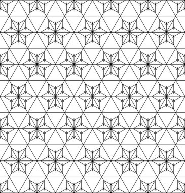 Sorunsuz geleneksel Japon geometrik süs. Siyah ve beyaz.