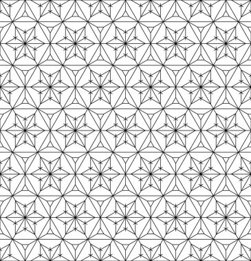 Sorunsuz geleneksel Japon geometrik süs. Siyah ve beyaz.